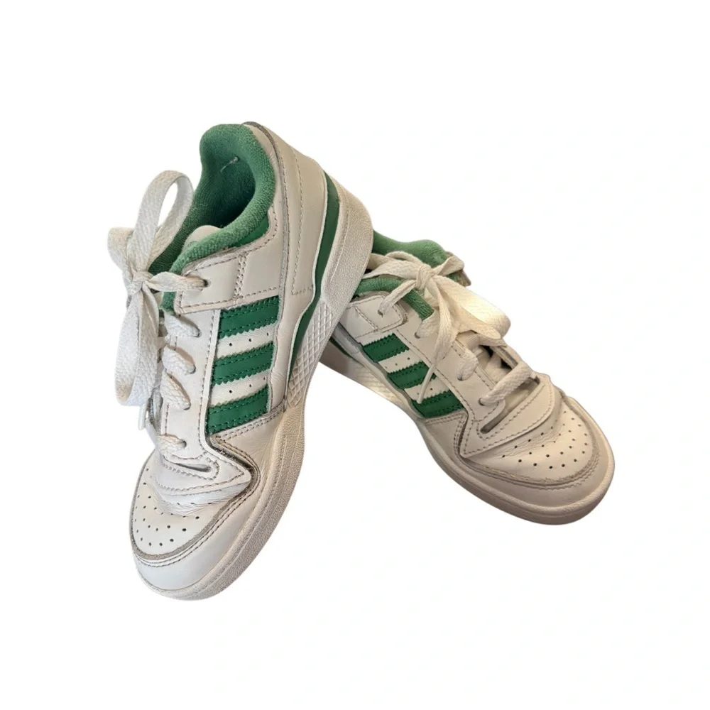 Adidas Forum CL Low Kids Sneakers in White and Green-Size 12
